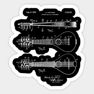 Mandolin Player Gift 1929 Mandolin Patent Sticker